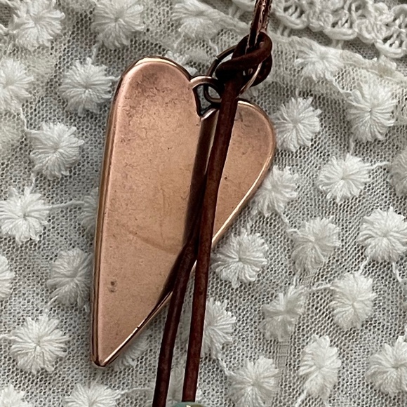 ARTISAN Necklace - “Heart Strings” Leather Slide with Pendant - Picture 7 of 11